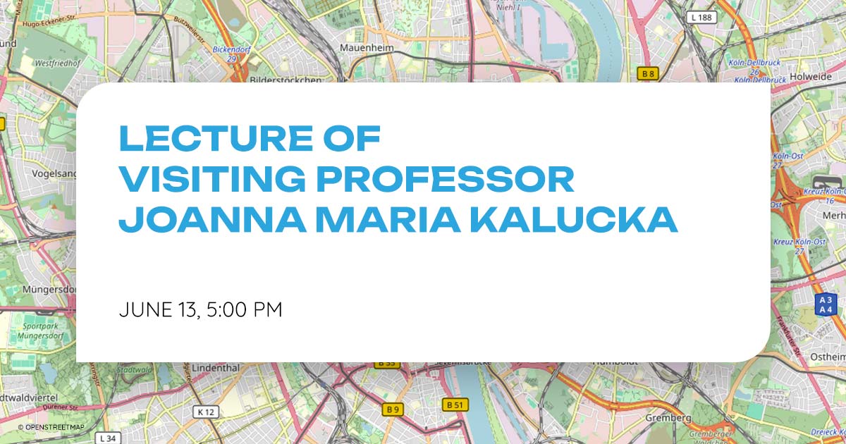 CRC 1607 | Lecture of Visiting Professor Joanna Maria Kalucka